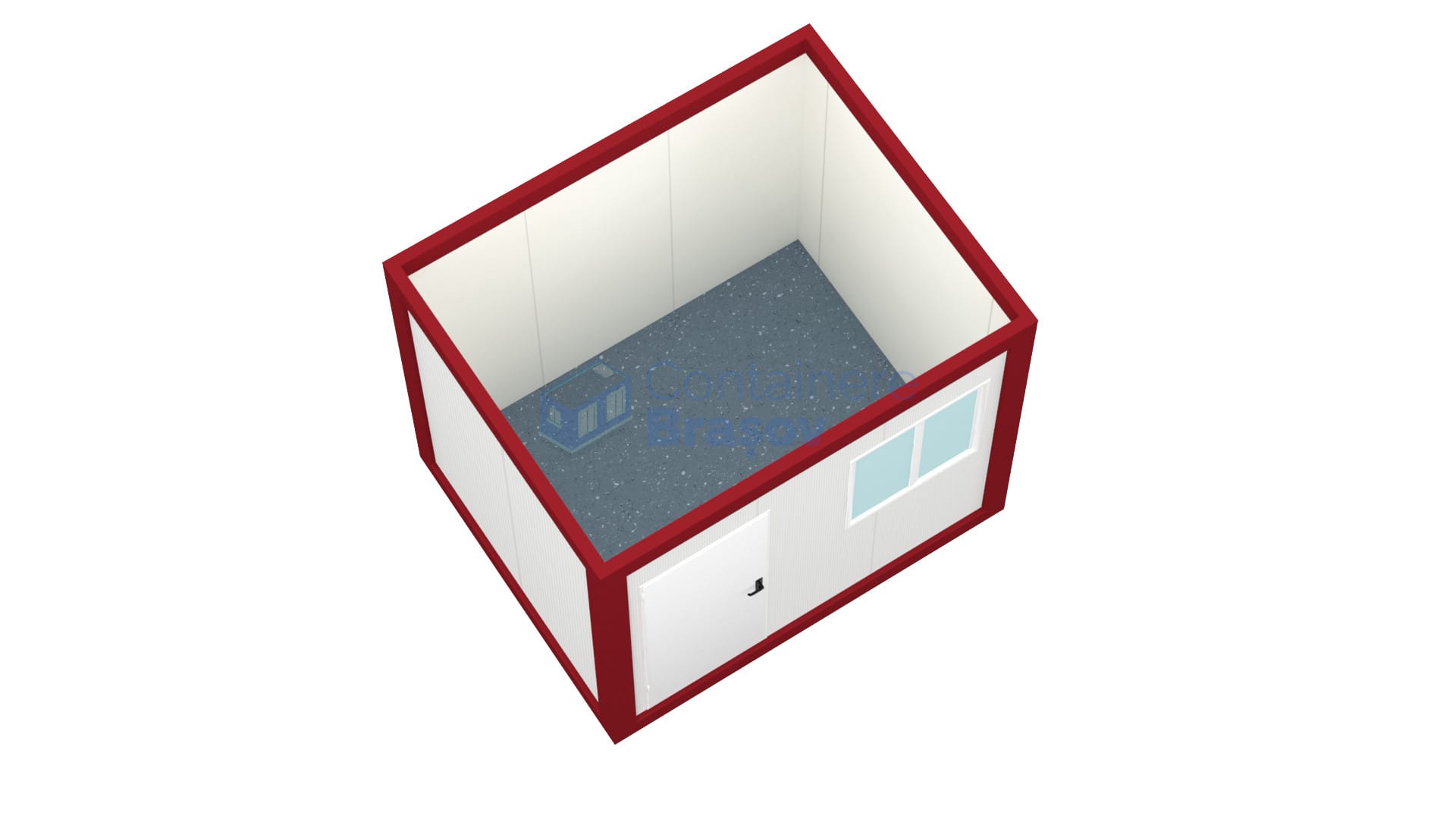 container birou brasov 3metri rosu2