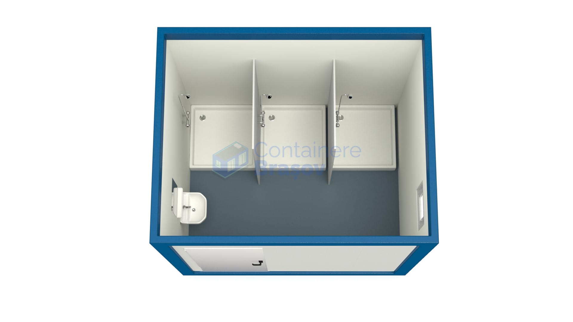 container sanitar brasov 3metri 3dusuri albastru