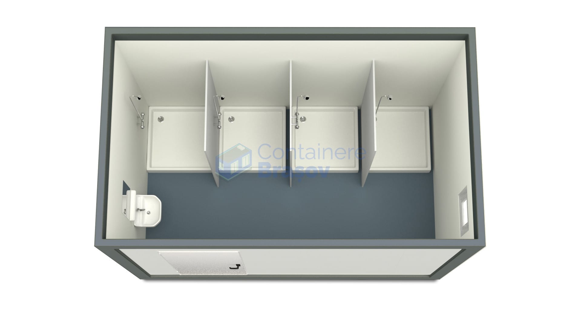 container sanitar brasov 4metri 4dusuri gri