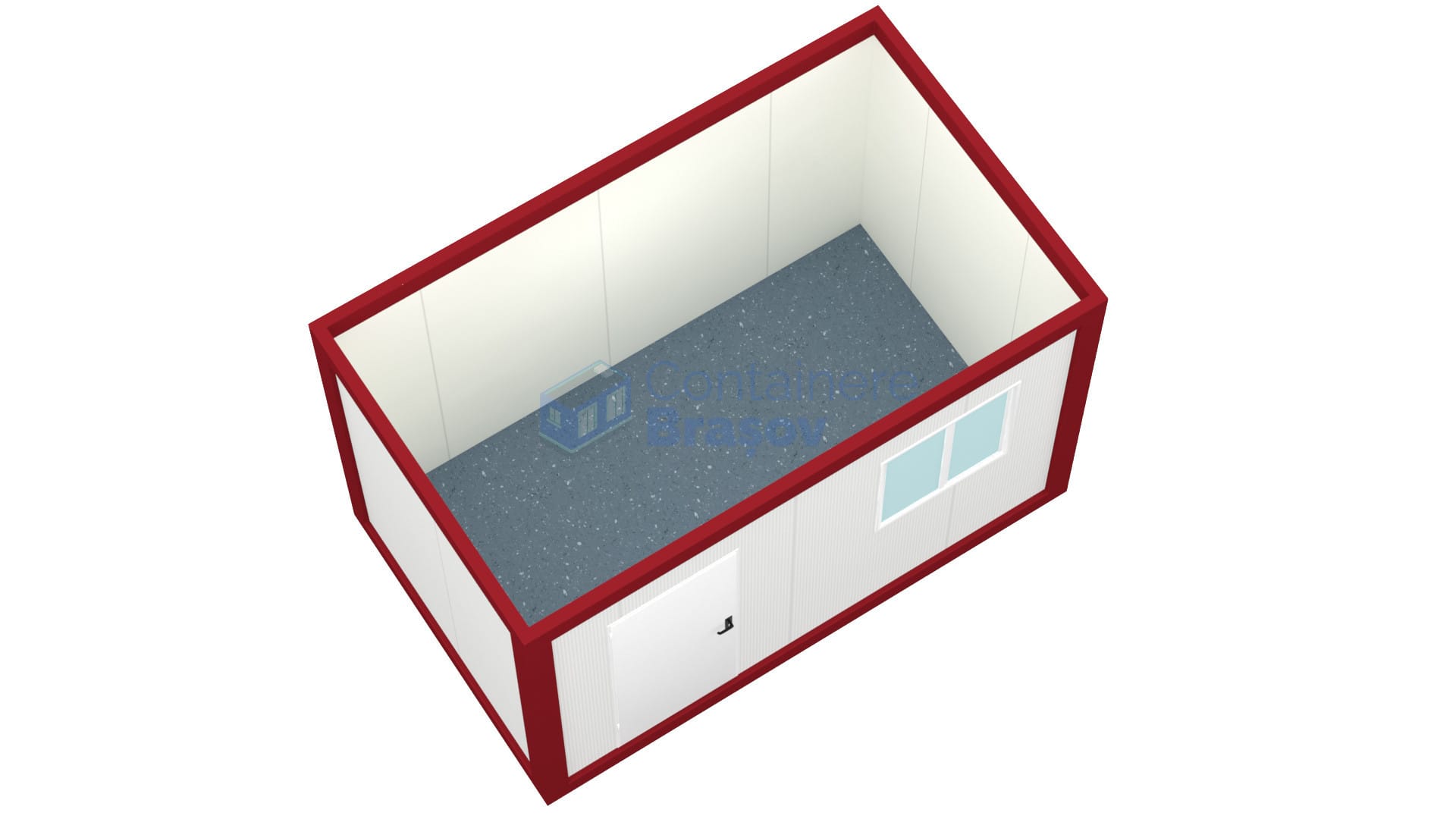 container santier brasov 4metri 1geam rosu1